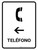 Telephone With Left Arrow White Spanish Portrait - Wall Sign