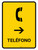 Telephone With Right Arrow Yellow Spanish Portrait - Wall Sign