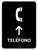 Telephone With Up Arrow Black Spanish Portrait - Wall Sign