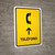 Telephone With Up Arrow Yellow Spanish Portrait - Wall Sign