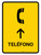 Telephone With Up Arrow Yellow Spanish Portrait - Wall Sign