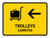 Trolleys With Left Arrow Yellow Bilingual Landscape - Wall Sign