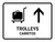 Trolleys With Up Arrow White Bilingual Spanish Landscape - Wall Sign