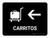 Trolleys With Left Arrow Black Spanish Landscape - Wall Sign