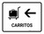 Trolleys With Left Arrow White Spanish Landscape - Wall Sign