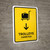 Trolleys With Down Arrow Yellow Bilingual Spanish Portrait - Wall Sign