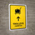 Trolleys With Up Arrow Yellow Bilingual Spanish Portrait - Wall Sign