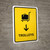 Trolleys With Down Arrow Yellow Portrait - Wall Sign