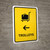 Trolleys With Left Arrow Yellow Portrait - Wall Sign