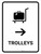 Trolleys With Right Arrow White Portrait - Wall Sign