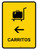 Trolleys With Left Arrow Yellow Spanish Portrait - Wall Sign