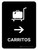 Trolleys With Right Arrow Black Spanish Portrait - Wall Sign