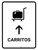 Trolleys With Up Arrow White Spanish Portrait - Wall Sign