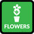 Flowers with Icon Square - Floor Sign