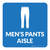 Mens Pants Aisle with Icon Square - Floor Sign