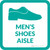Mens Shoes Aisle with Icon Square - Floor Sign