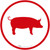 Pork Icon Circle - Floor Sign