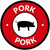 Pork with Icon Circle - Floor Sign