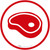 Red Meat Icon Circle - Floor Sign