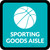 Sporting Goods Aisle with Icon Square - Floor Sign
