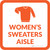 Womens Sweaters Aisle with Icon Square - Floor Sign