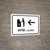 ATM With Left Arrow White Bilingual Spanish Landscape - Wall Sign