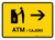 ATM With Right Arrow Yellow Bilingual Spanish Landscape - Wall Sign