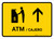 ATM With Up Arrow Yellow Bilingual Spanish Landscape - Wall Sign