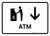 ATM With Down Arrow White Landscape - Wall Sign