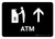 ATM With Up Arrow Black Landscape - Wall Sign