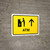 ATM With Up Arrow Yellow Landscape - Wall Sign