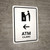 ATM With Left Arrow White Bilingual Portrait - Wall Sign