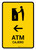 ATM With Left Arrow Yellow Bilingual Spanish Portrait - Wall Sign