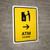 ATM With Right Arrow Yellow Bilingual Spanish Portrait - Wall Sign