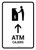 ATM With Up Arrow White Bilingual Spanish Portrait - Wall Sign