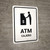 ATM White Bilingual Spanish Portrait - Wall Sign