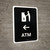 ATM With Left Arrow Black Portrait - Wall Sign