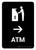 ATM With Right Arrow Black Portrait - Wall Sign