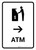 ATM With Right Arrow White Portrait - Wall Sign