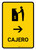 ATM With Right Arrow Yellow Spanish Portrait - Wall Sign