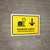 Baggage Check With Down Arrow Yellow Bilingual Spanish Landscape - Wall Sign