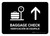 Baggage Check With Up Arrow Black Bilingual Spanish Landscape - Wall Sign