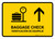 Baggage Check With Up Arrow Yellow Bilingual Spanish Landscape - Wall Sign