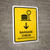 Baggage Check With Down Arrow Yellow Bilingual Spanish Portrait - Wall Sign