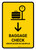 Baggage Check With Down Arrow Yellow Bilingual Spanish Portrait - Wall Sign