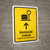 Baggage Check With Up Arrow Yellow Bilingual Spanish Portrait - Wall Sign