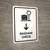 Baggage Check With Down Arrow White Portrait - Wall Sign