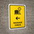 Baggage Check With Left Arrow Yellow Portrait - Wall Sign