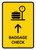 Baggage Check With Up Arrow Yellow Portrait - Wall Sign