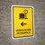 Baggage Check With Left Arrow Yellow Spanish Portrait - Wall Sign